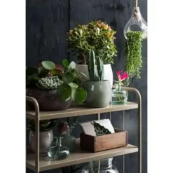 Mica Decorations Plantenpot - groen - glans - keramiek - 28 x 26 cm