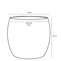 Mica Decorations Plantenpot - groen - glans - keramiek - 28 x 26 cm