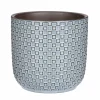 Mica Decorations Plantenpot - keramiek - blauw - D17 x H16 cm