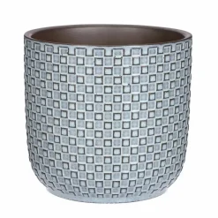 Mica Decorations Plantenpot - keramiek - blauw - D17 x H16 cm