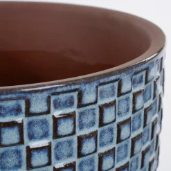 Mica Decorations Plantenpot - keramiek - blauw - D17 x H16 cm
