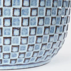 Mica Decorations Plantenpot - keramiek - blauw - D17 x H16 cm