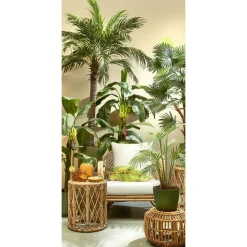 Mica Decorations Plantenpot - kunststof - donkergroen - 17,5x15cm