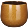 Mica Decorations Plantenpot - keramiek - geel glans - D18/H16 cm