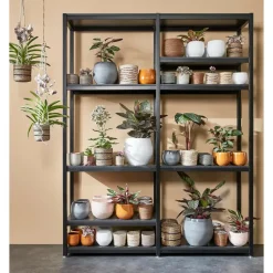 Mica Decorations Plantenpot - keramiek - geel glans - D18/H16 cm