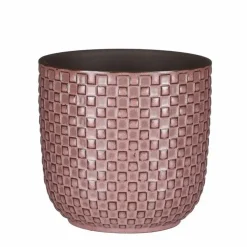 Mica Decorations Plantenpot - keramiek - roze - 13 x 13 cm