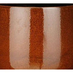 Mica Decorations Plantenpot - keramiek - bruin glans - D14/H12 cm