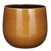 Mica Decorations Plantenpot - keramiek - geel glans - D25/H20 cm