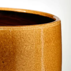 Mica Decorations Plantenpot - keramiek - geel glans - D25/H20 cm