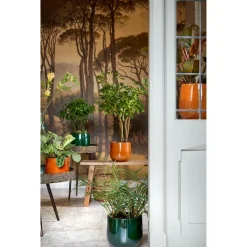 Mica Decorations Plantenpot - keramiek - geel glans - D25/H20 cm