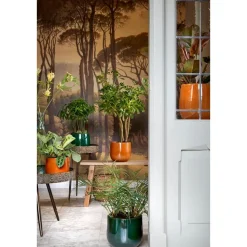 Mica Decorations Plantenpot - keramiek - geel glans - D25/H20 cm