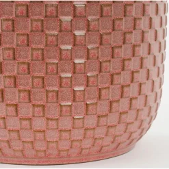 Mica Decorations Plantenpot - keramiek - roze - 12 x 11 cm