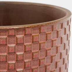 Mica Decorations Plantenpot - keramiek - roze - 12 x 11 cm