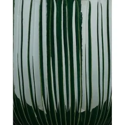 Mica Decorations Plantenpot - donkergroen - glans ribbel -27x25cm