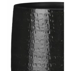 Mica Decorations Plantenpot/bloempot - Keramiek zwart - D24/H21 cm