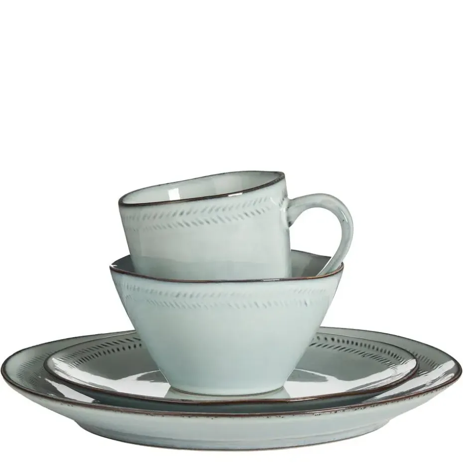 Mica Decorations Racco Serviesset 4 Persoons - Steengoed - Lichtgrijs