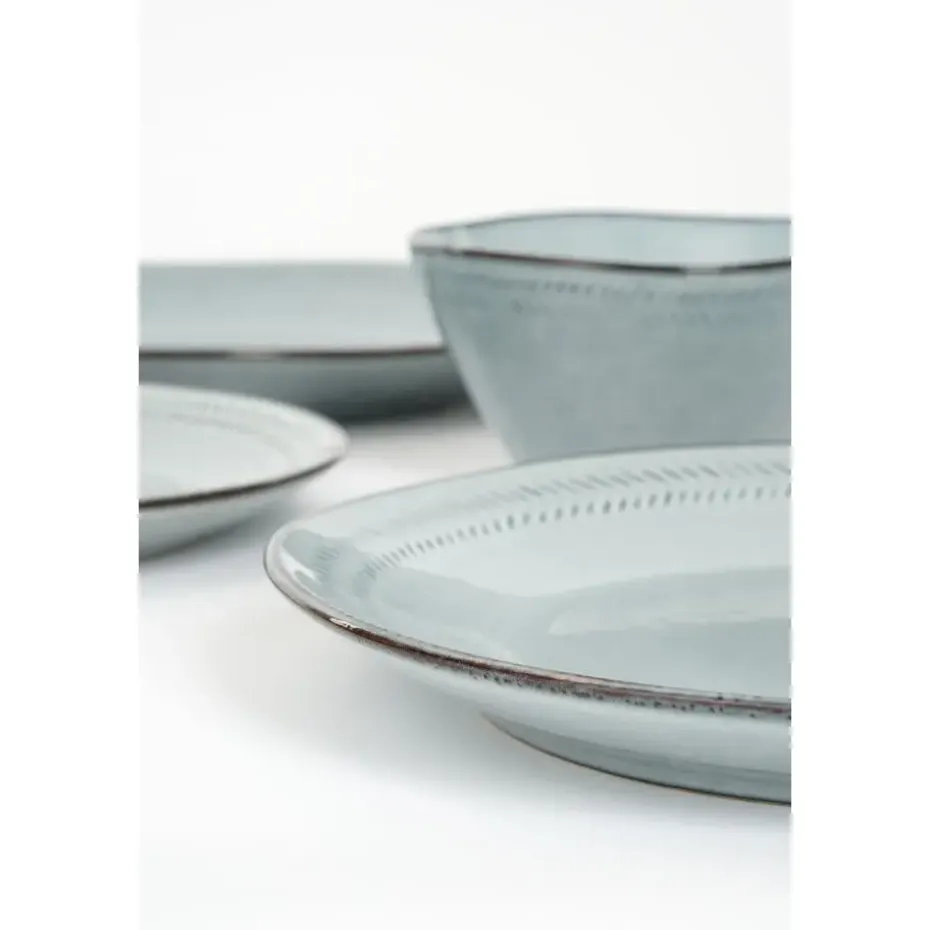 Mica Decorations Racco Serviesset 4 Persoons - Steengoed - Lichtgrijs