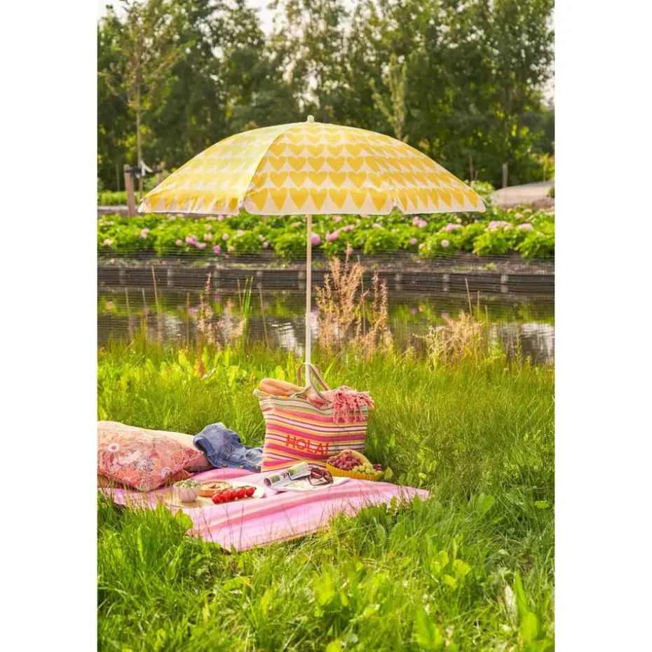 Mica Decorations Strandparasol - H180 x Ø160 cm - Geel