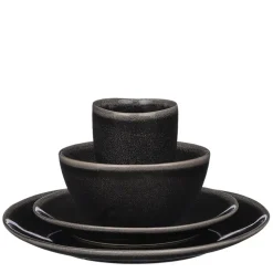 Mica Decorations Tabo Serviesset 4 persoons Keramiek Zwart