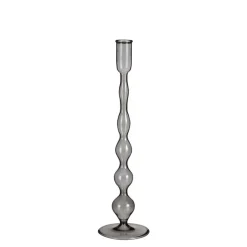 Mica Decorations Trent Kandelaar - H33 x Ø9 cm - Glas - Donkergrijs