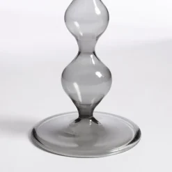 Mica Decorations Trent Kandelaar - H33 x Ø9 cm - Glas - Donkergrijs