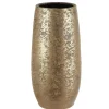 Mica Decorations Vaas - keramiek flakes motief goud - 17 x 35 cm