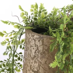 Mica Decorations Vaas - keramiek flakes motief goud - 17 x 35 cm