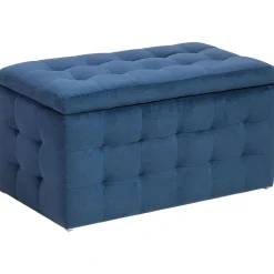 MICHIGAN - Ottomaan - Donkerblauw - Fluweel