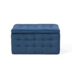 MICHIGAN - Ottomaan - Donkerblauw - Fluweel