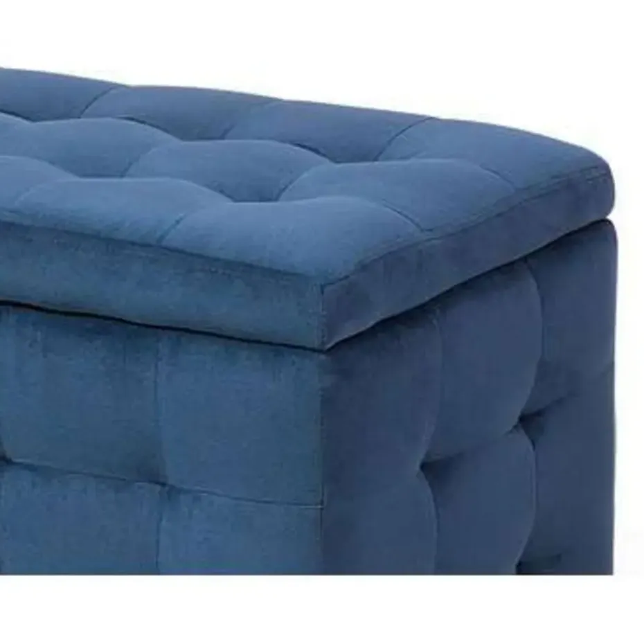 MICHIGAN - Ottomaan - Donkerblauw - Fluweel