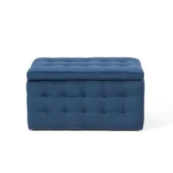 MICHIGAN - Ottomaan - Donkerblauw - Fluweel