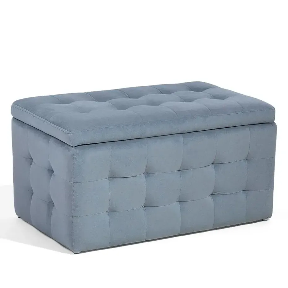 MICHIGAN - Ottomaan - Grijs - Fluweel