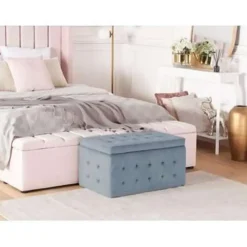 MICHIGAN - Ottomaan - Grijs - Fluweel