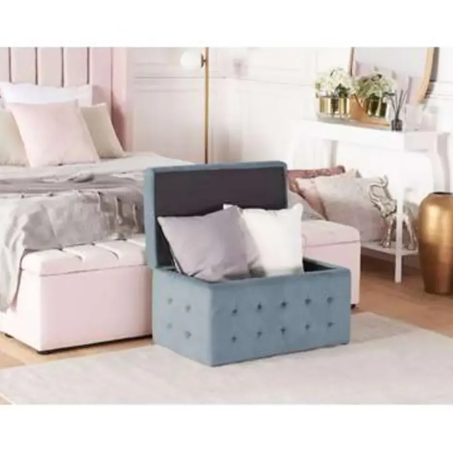 MICHIGAN - Ottomaan - Grijs - Fluweel