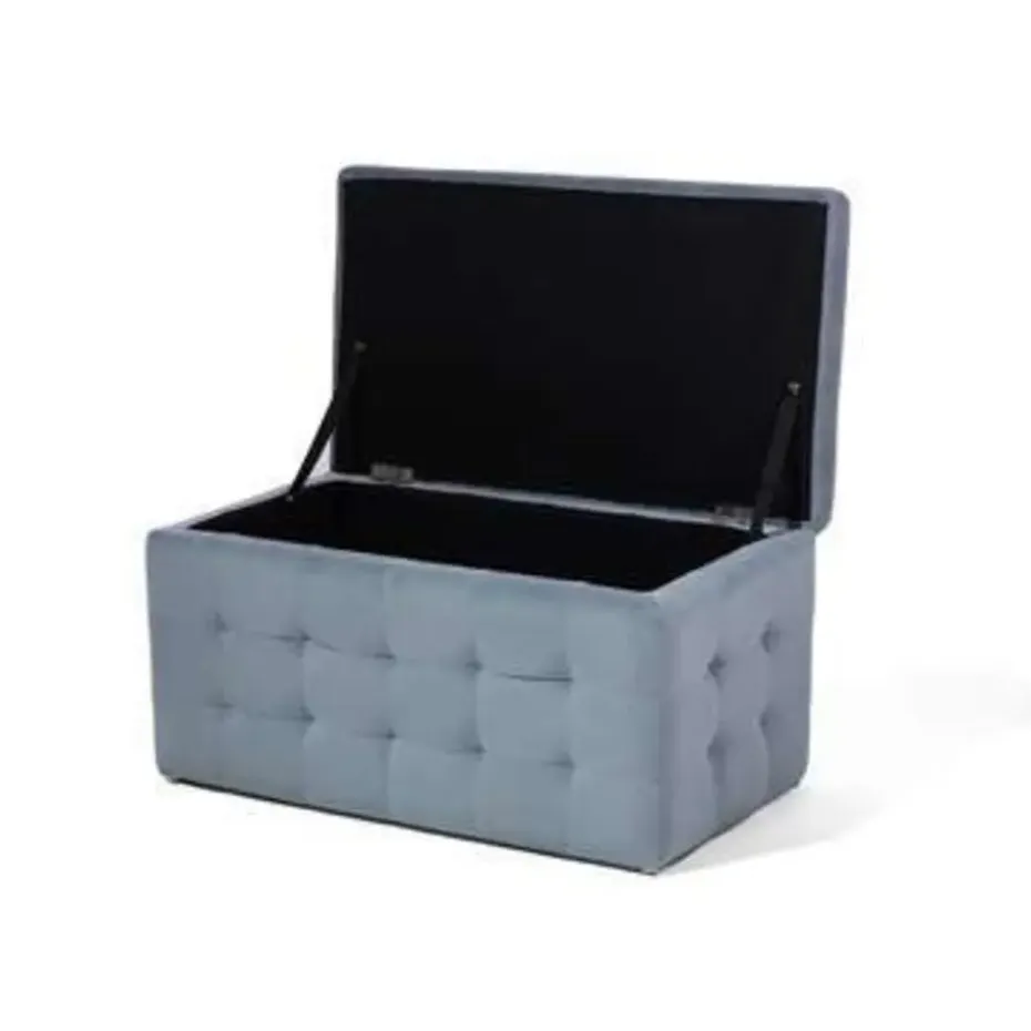 MICHIGAN - Ottomaan - Grijs - Fluweel