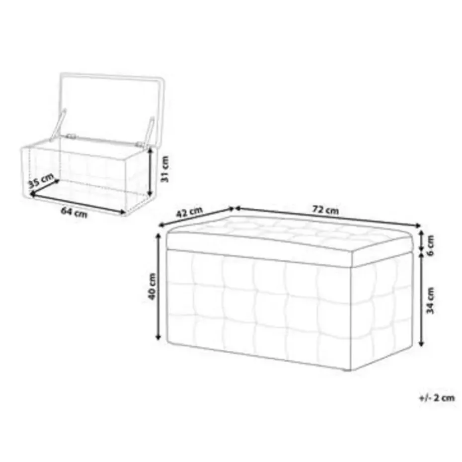 MICHIGAN - Ottomaan - Grijs - Fluweel