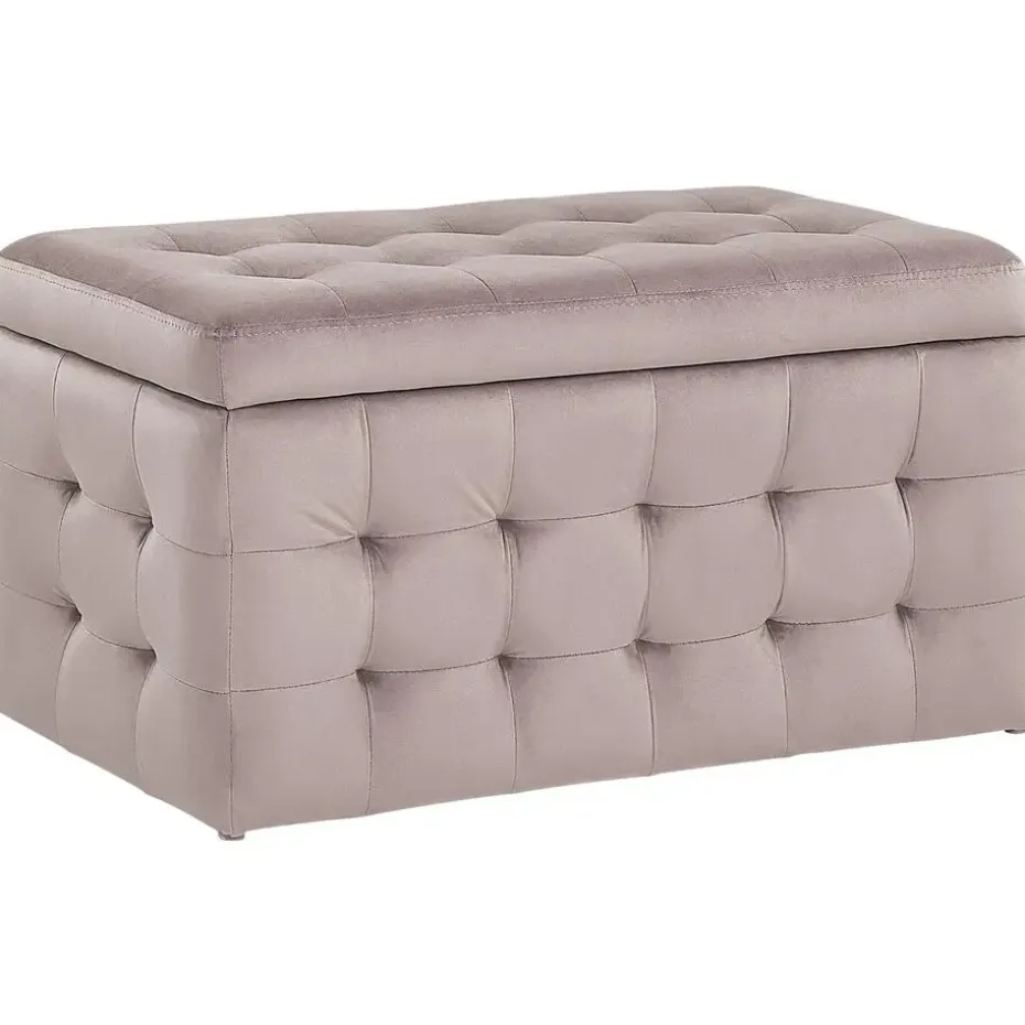 MICHIGAN - Ottomaan - Roze - Fluweel