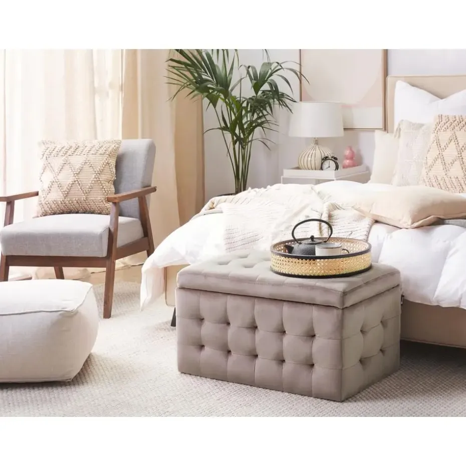 MICHIGAN - Ottomaan - Roze - Fluweel