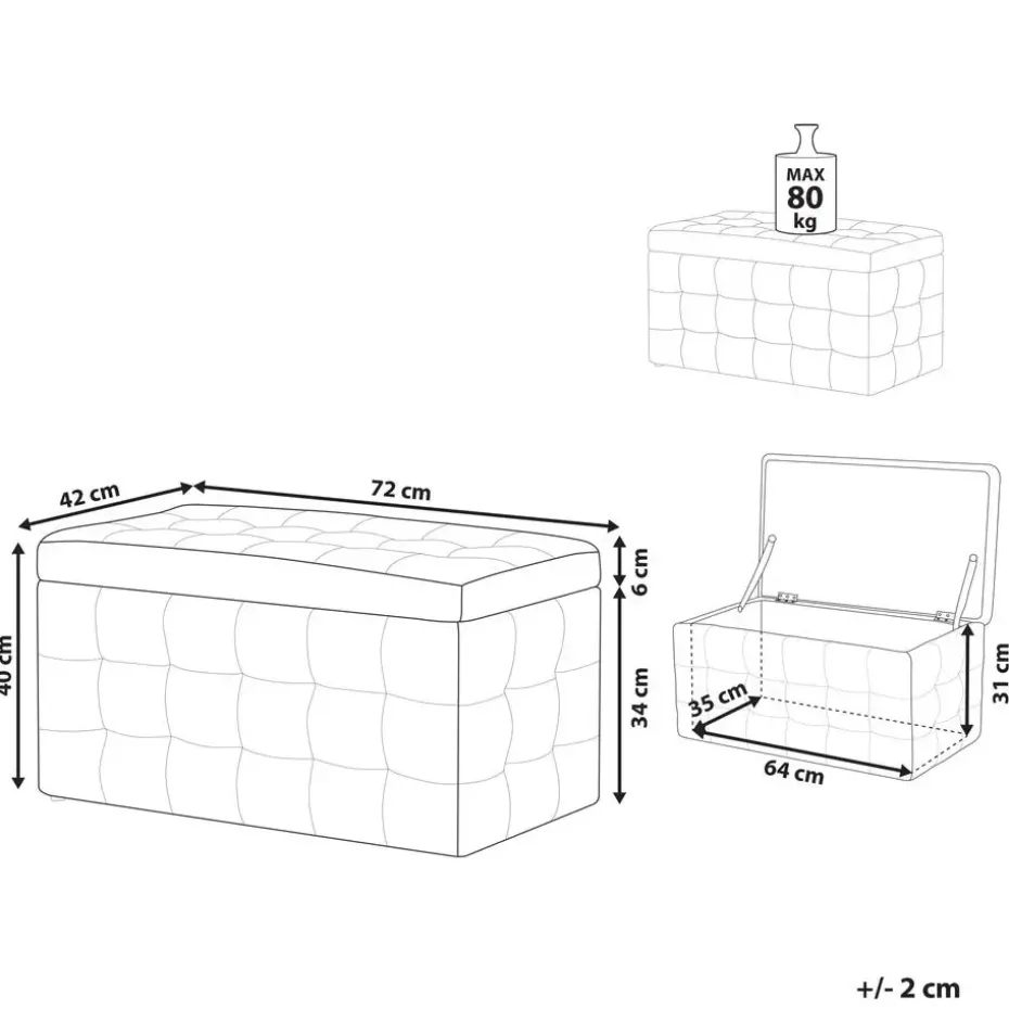 MICHIGAN - Ottomaan - Roze - Fluweel
