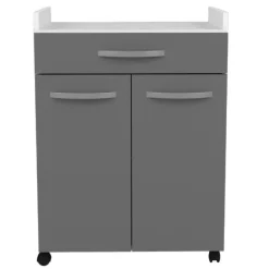 Microgolfkastje Eko met wieltjes - 2 deuren & 1 lade - hoogglans grijs