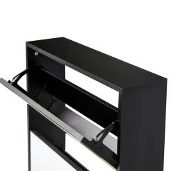 MIDFIELD - Schoenenkast 3 vakken - Zwart - MDF