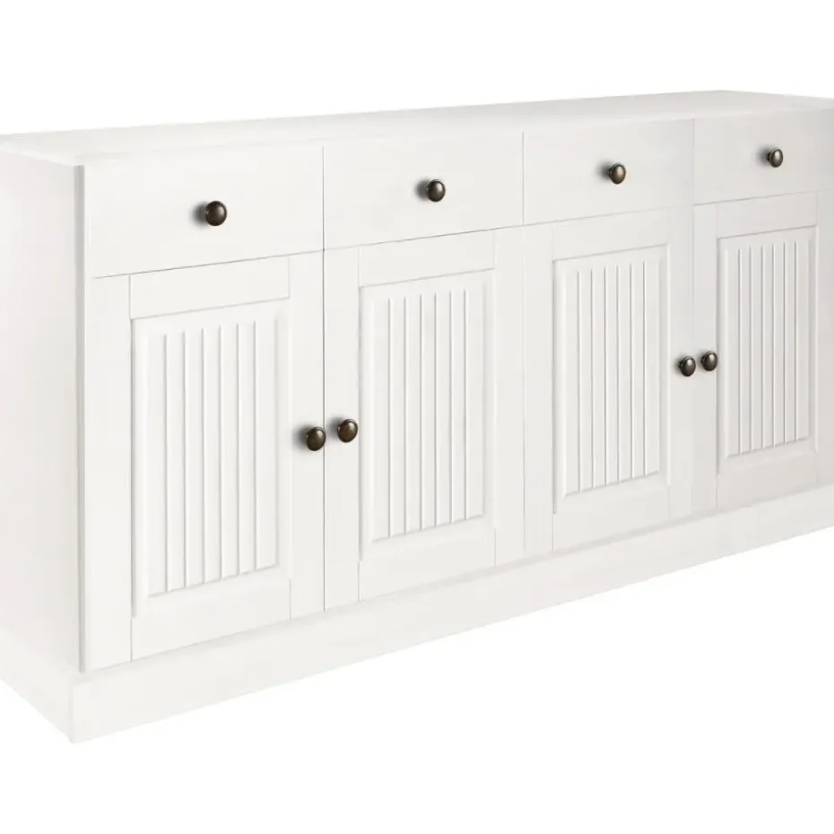 Mille - Dressoir met 4 deuren en 2 laden in wit gelakt grenen