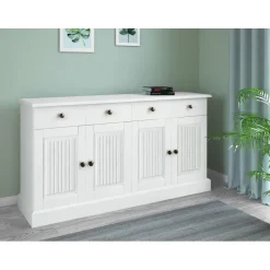 Mille - Dressoir met 4 deuren en 2 laden in wit gelakt grenen