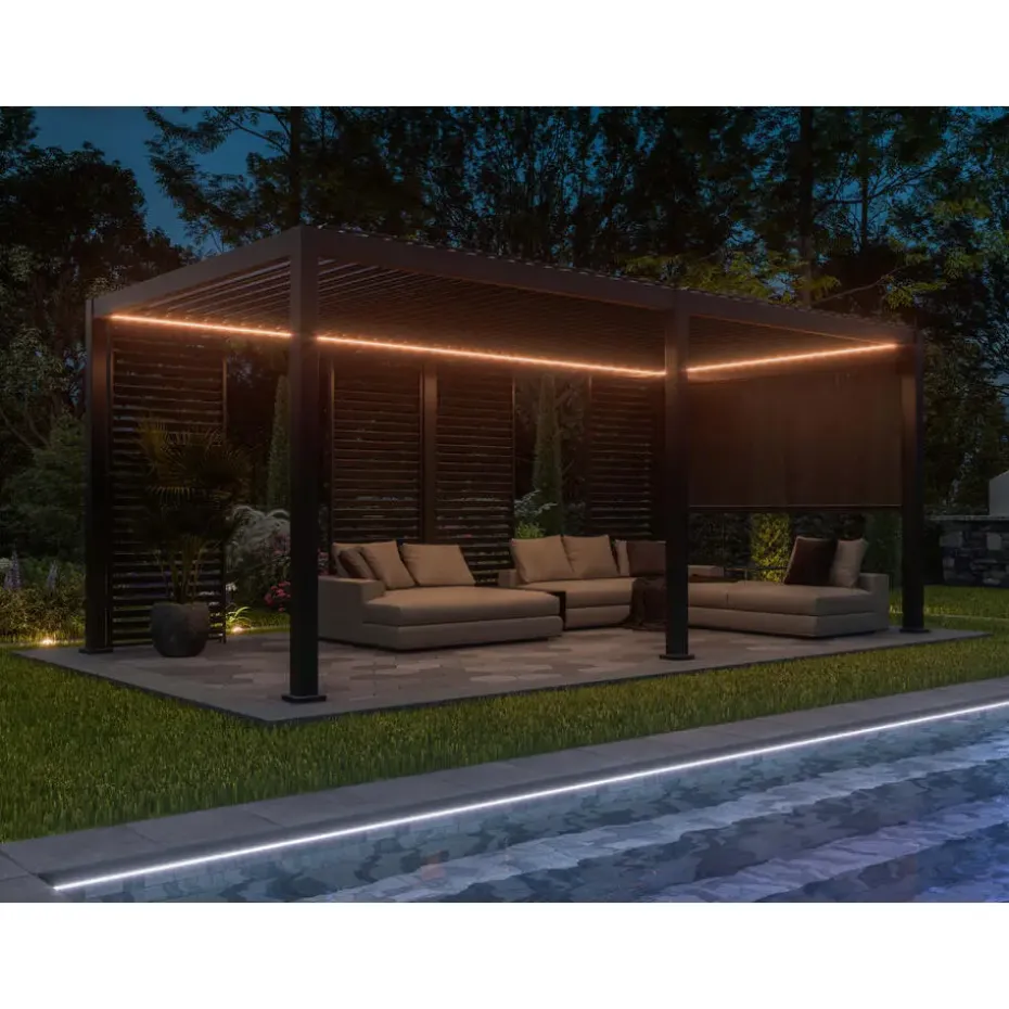 Mirador Deluxe overkapping elektrisch met LED 300 x 600 antraciet