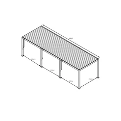 Mirador Deluxe terrasoverkapping 300 x 900 cm antraciet