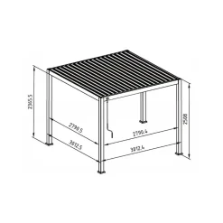 Mirador Deluxe terrasoverkapping 300 x 300 cm antraciet