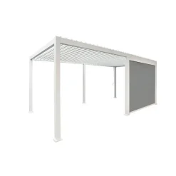 Mirador pull down zijscherm 4M windscherm wit