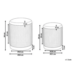 MIRAMAR - Poef - Grijs - 35/31 cm - Fluweel