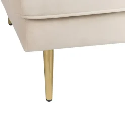 MIRAMAS - Chaise longue - Beige - Linkerzijde - Fluweel