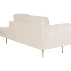 MIRAMAS - Chaise longue - Beige - Linkerzijde - Fluweel